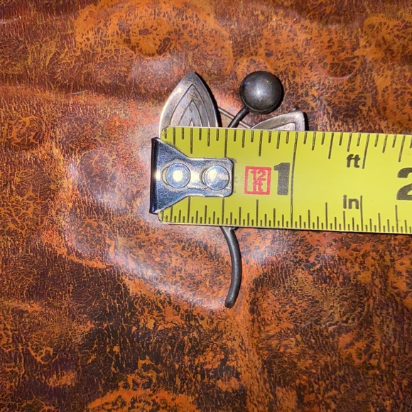 A&K Aare and Krogh Denmark Modernist MCM Sterling Flower Brooch Pin - Picture 6 of 11